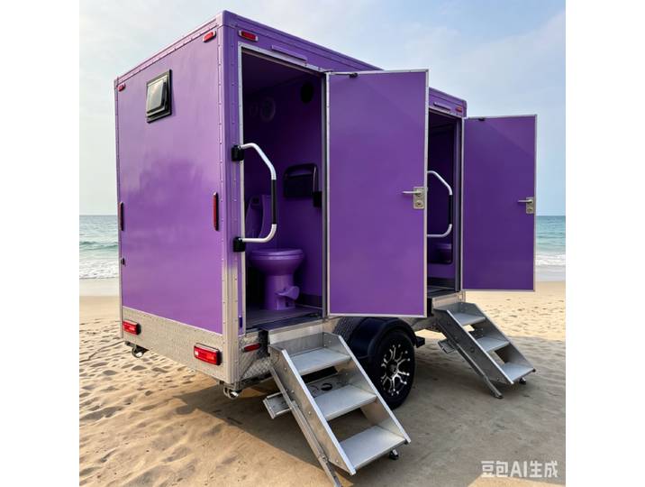 Vente directe usine : Remorque toilettes portables 5 stations, réservoirs de grande capacité, vidage à faible fréquence, fournisseur de WC publics