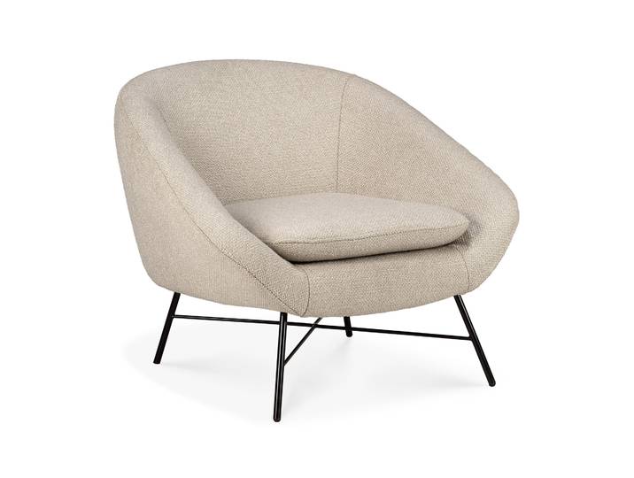 Ethnicraft Barrow Loungestuhl Aluminium/Stoff