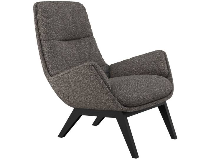 Sessel Holzfuss schwarz Roma Nougat - Material: Stoff - 71
