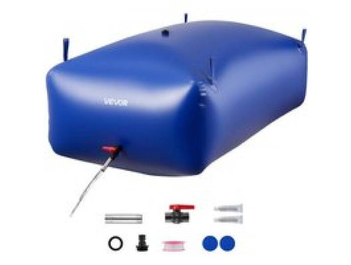 VEVOR Wasserspeicherblase, 1000 L PVC-Weichwasserbeutel, Wasserspeicherbehälter, auslaufsicherer & verschleißfester Wassertank für die Outdoor-Bewässerung von Wohnmobil, Camping, Notfall