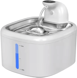 Inspire Picks AquaSense Wireless Cat Water Fountain With Motion Sensor & Stainless Steel Tray white