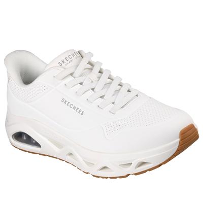 Slip-On Sneaker SKECHERS "UNO GLIDE-STEP-GLIDE ON AIR", Herren, Gr. 48,5, weiß, Lederimitat, Schuhe, Schnürschuh, Freizeitschuh mit Handsfree Slip-Ins Technologie