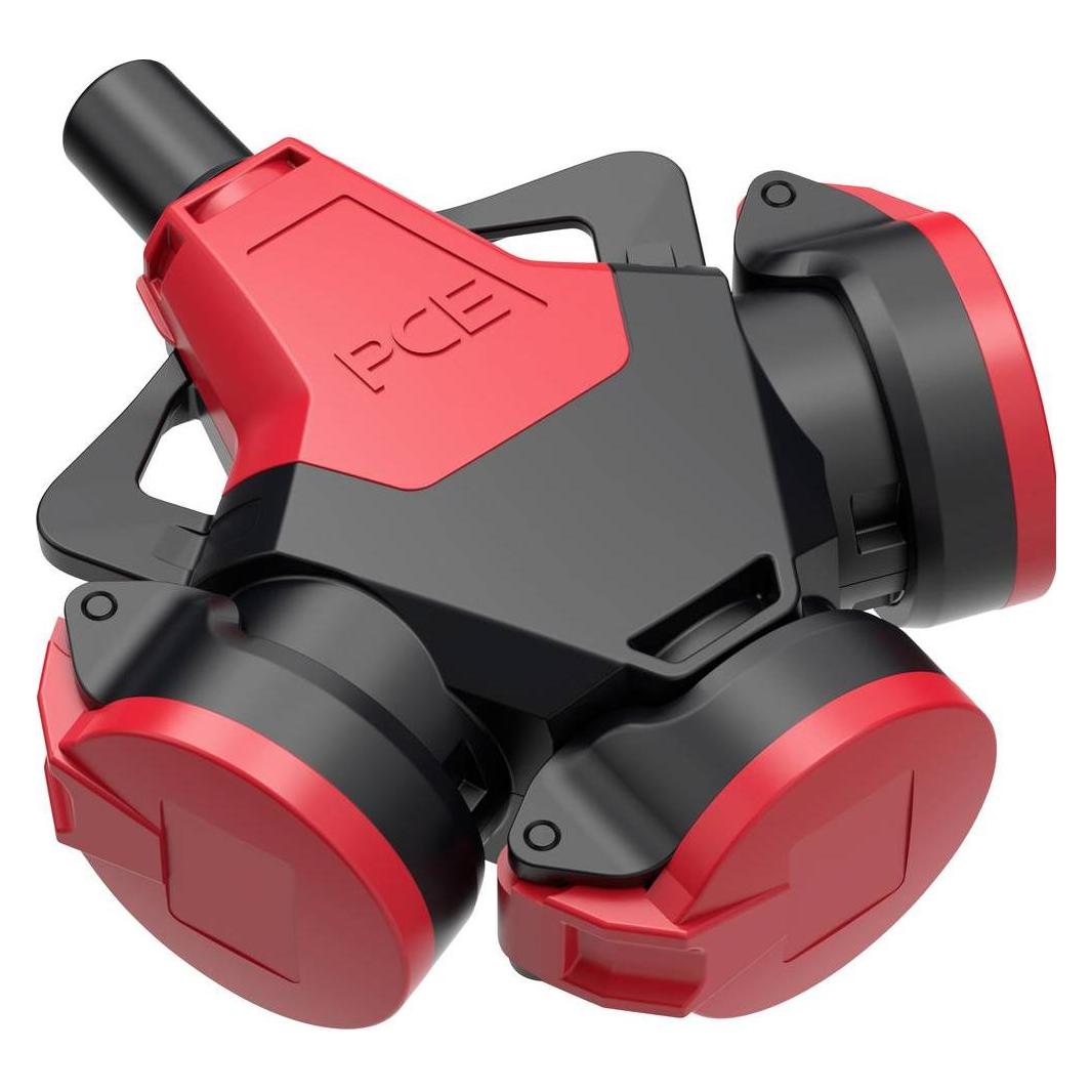 PCE PC Electric 253722-sr5 3fach-Kupplung Vollgummi 250 V Rot IP54 (253722-sr5)