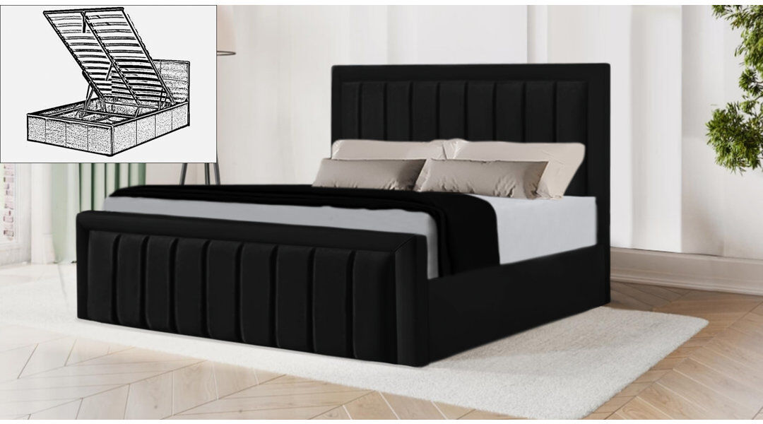 Brayden Studio Belmiro Storage Bed Black Small Double (4')