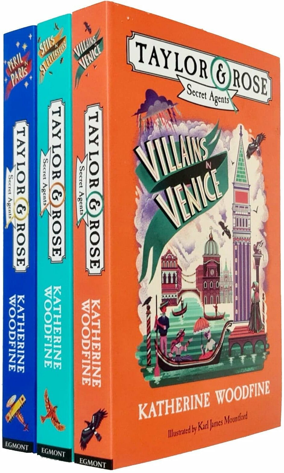 Egmont Taylor and Rose Secret Agents 3 Book Set by Katherine Woodfine - Paperback Historical Mystery Collection for Ages 9-12
