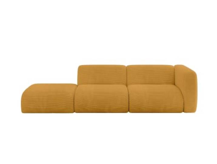 ALTDECOR Sofa Couchsofa MIRA-S3 296x89x70 - Senfgelb Corner Sofa Bett Eckcouch Couch Wohnlandschaft Cauchsofa