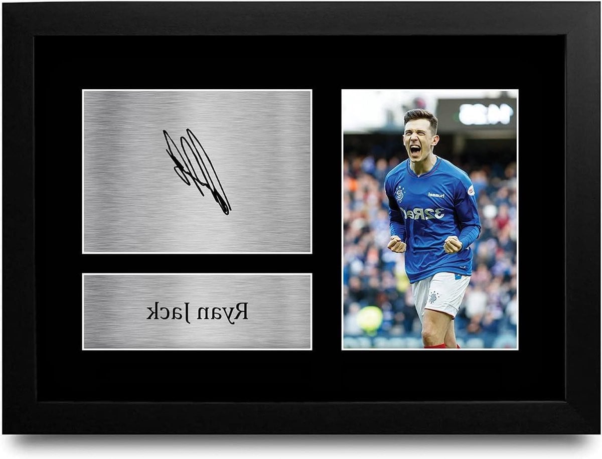 Voetbal Foto Gesigneerde Reproductie Fan Decoratie Zwart A4 Formaat