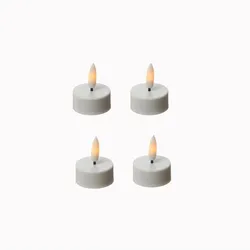 441 LED Teelichter mit Batterien Timer flackernd D: 3,8cm weiß 4er Set