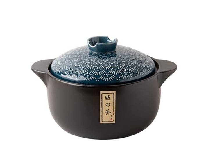MNBVH Keramisch Schwarzer Auflaufton-tot Mit Deckel, Japanischer Donabe Keramik Heißer Topf, Eintopfküche Küche, Hitzebeständige Stockpot Für Zuhause, Zum Abendessen Und Party(Size:2.5L,Color:b)