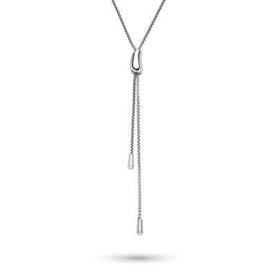 Y-Kette S.OLIVER "Schmuck Geschenk Edelstahl Halskette The Bean", silber (edelstahlfarben), Halsketten, Damen, Edelstahl, L: 80 B: 1,8mm, B:1,8mm