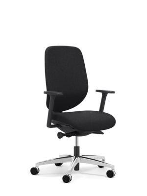 Giroflex Bürostuhl 353, mit Armlehnen, Auto-Synchronmechanik, Muldensitz, schwarz/alusilber
