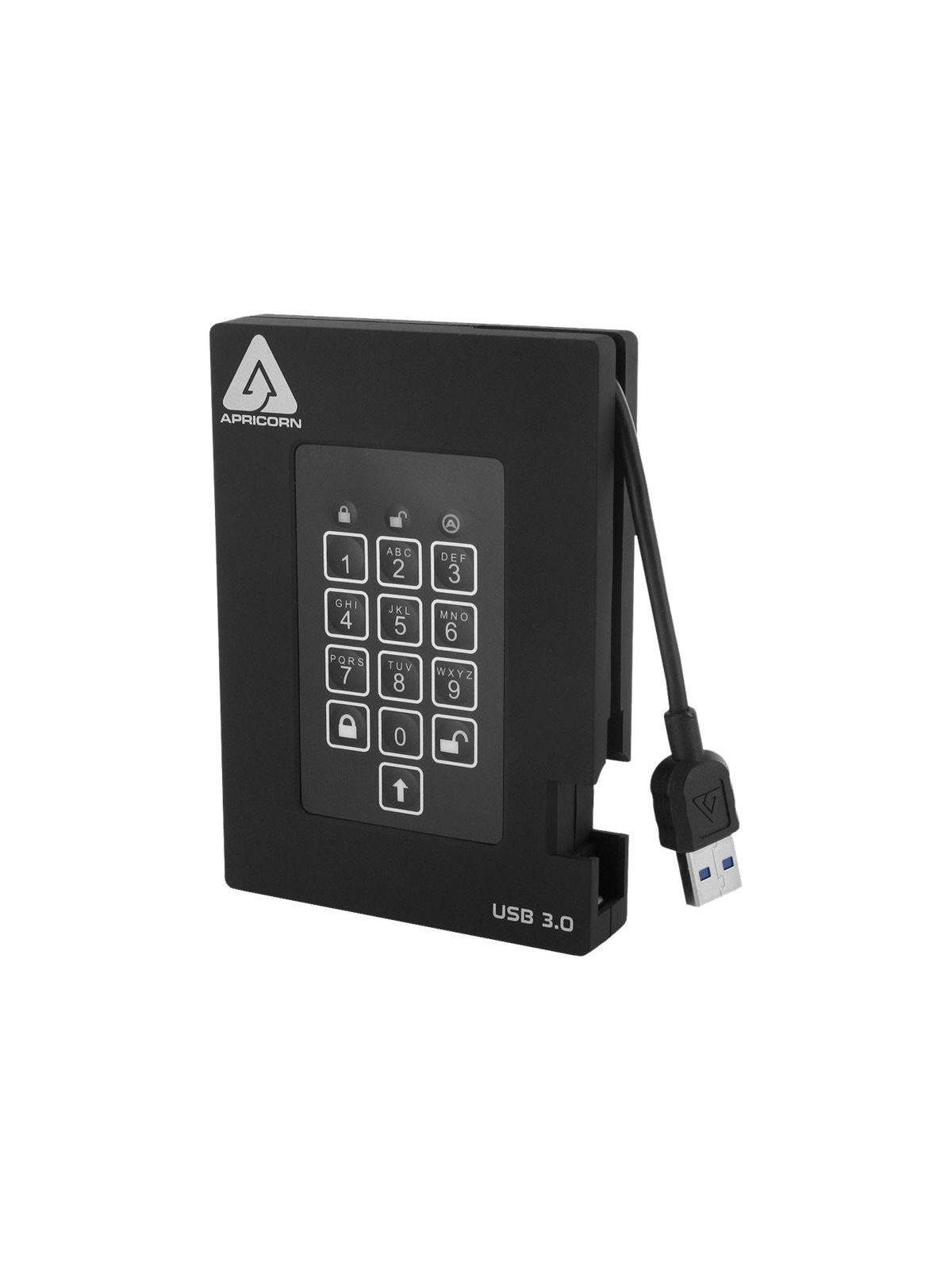 Apricorn Aegis Padlock Fortress - Extern Festplatte - 1TB - Schwarz