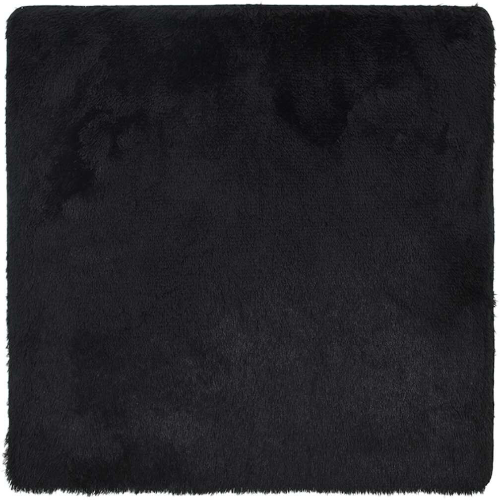 Canora Grey Shaggy Rug High Pile NAVARRA Black Polyester Black Square 240cm