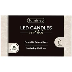 Kaemingk, LED Kerzen, Batt. LED Spitzkerzen weiss Wachs Ø 2,2 cm H: 24,5 cm ww (2x)