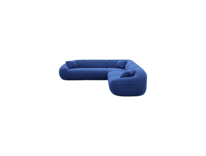 5-Sitzer Design Ecksofa „Novara“ mit Samtbezug Samtbezug Königsblau BLOOMINGLOFT Collection