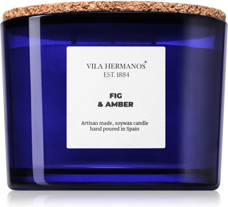 Vila Hermanos Apothecary Cobalt Blue Fig & Amber bougie parfumée 350 g