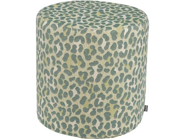 H.O.C.K. Alia Pouf Hocker - Rund, Ø45x45 cm, Leo-Muster (grün)