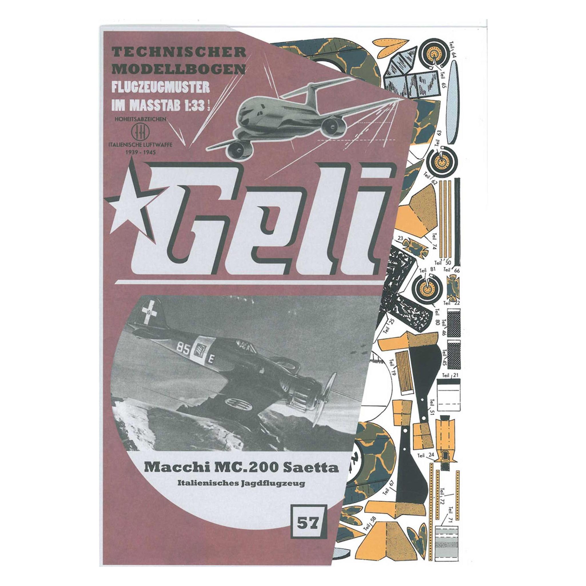 Geli macci 200 kartonmodell (Motorflugzeug) (34057)