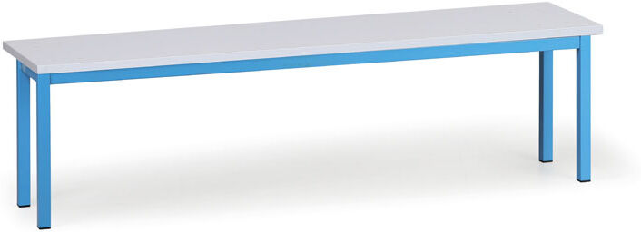 B2B Partner Umkleidebank, Sitz aus laminierte Spanplatte, Länge 1500 mm, blau