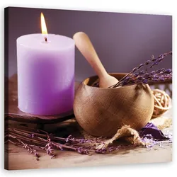 WANDBILD spa lavendelkerze