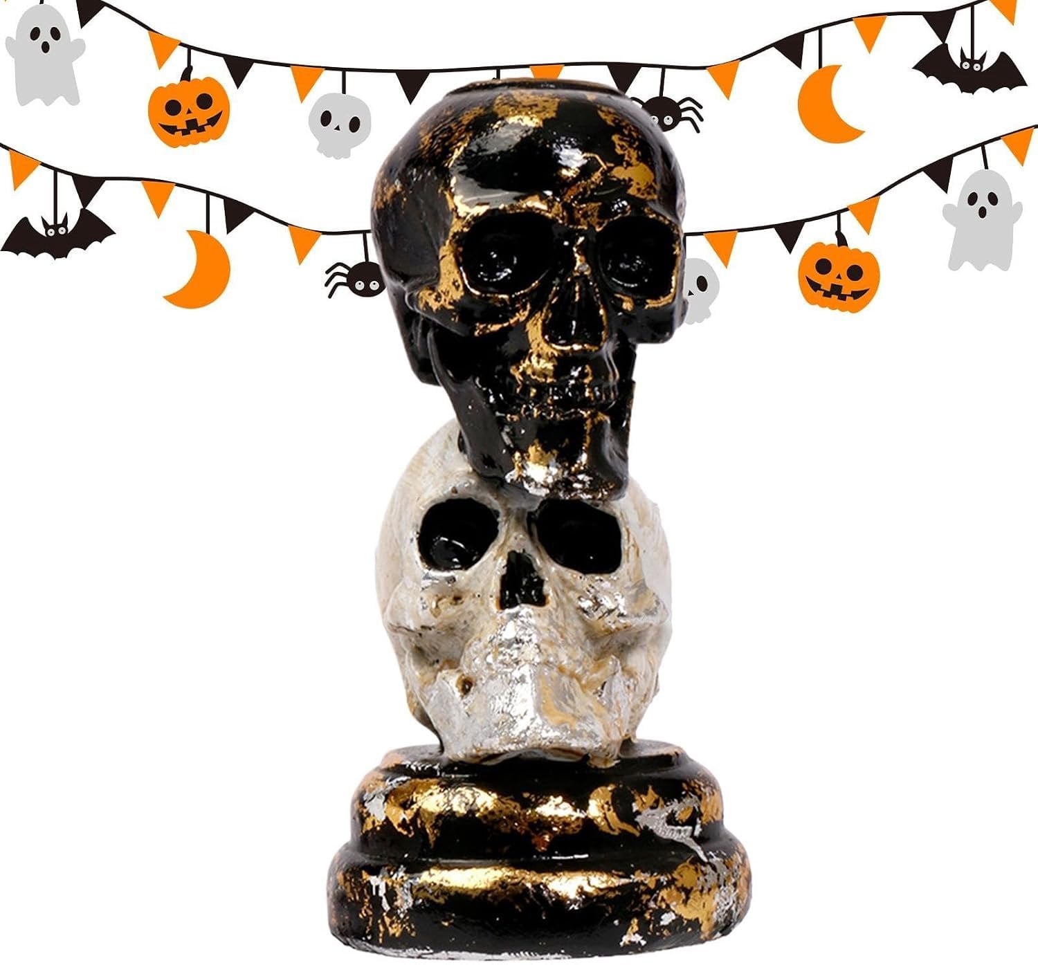 Gothic Vintage Schedel Kaarsenhouder voor Halloween