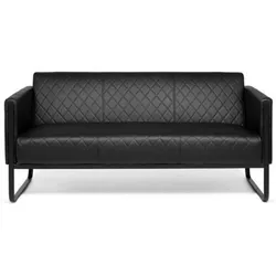 hjh OFFICE Lounge Sofa ARUBA BLACK Kunstleder mit Armlehnen