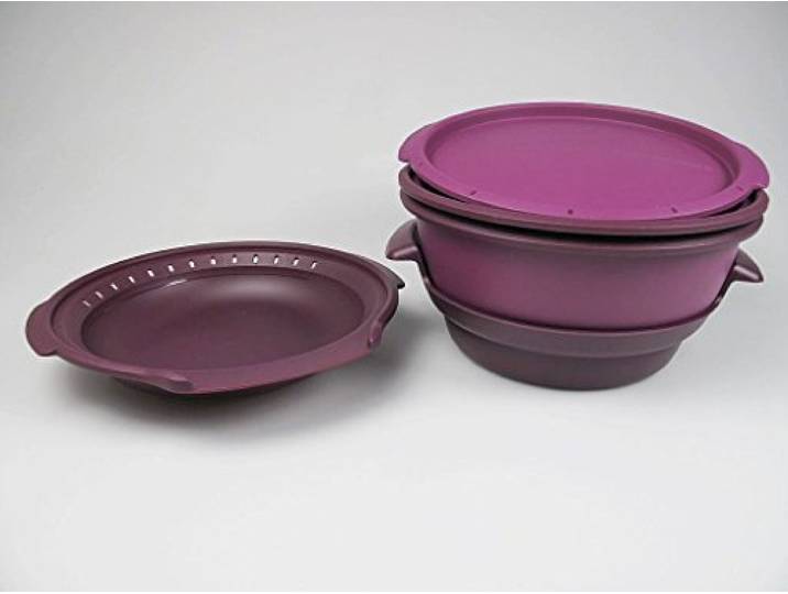 TUPPERWARE Mikrowelle MicroGourmet Dampfgarer lila, Gareinsatz Dampfwunder I101