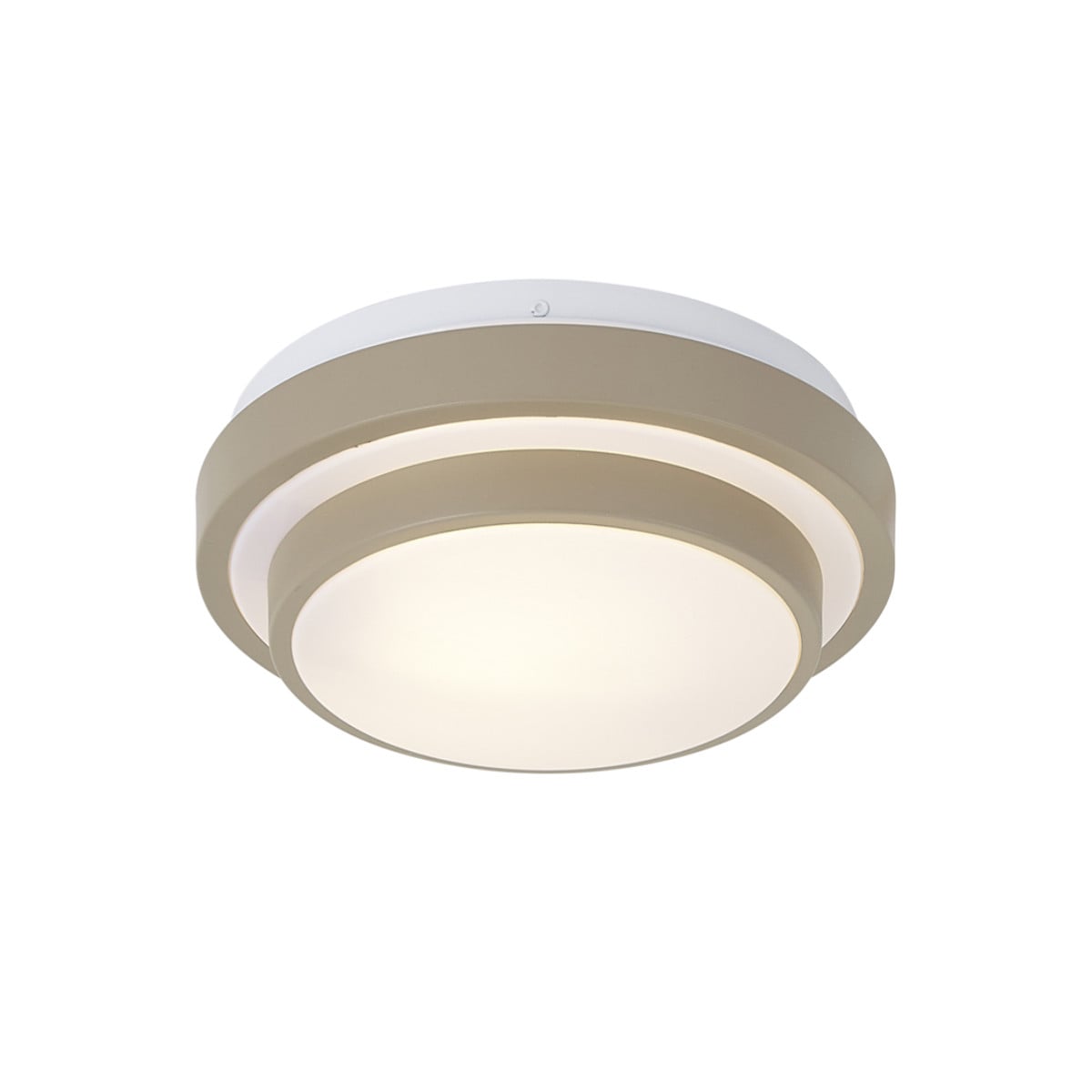 Qazqa Moderne Ronde Plafondlamp Walden - Taupe - Diameter: 25,5 cm - IP44 Badkamer en Buitenverlichting
