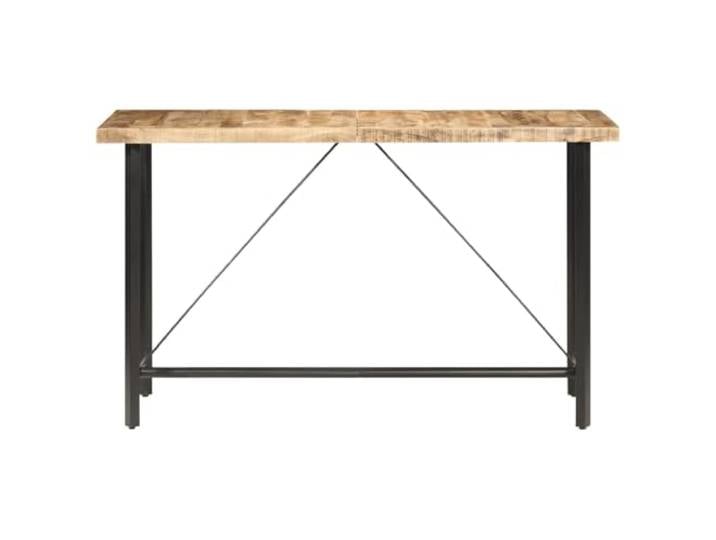 KGHERMDF Bartisch 180x70x107 cm Raues Mangoholz Pulverbeschichtete Eisenbeine, Industrie-Look, Stabil, Langlebig, Küche, Esszimmer
