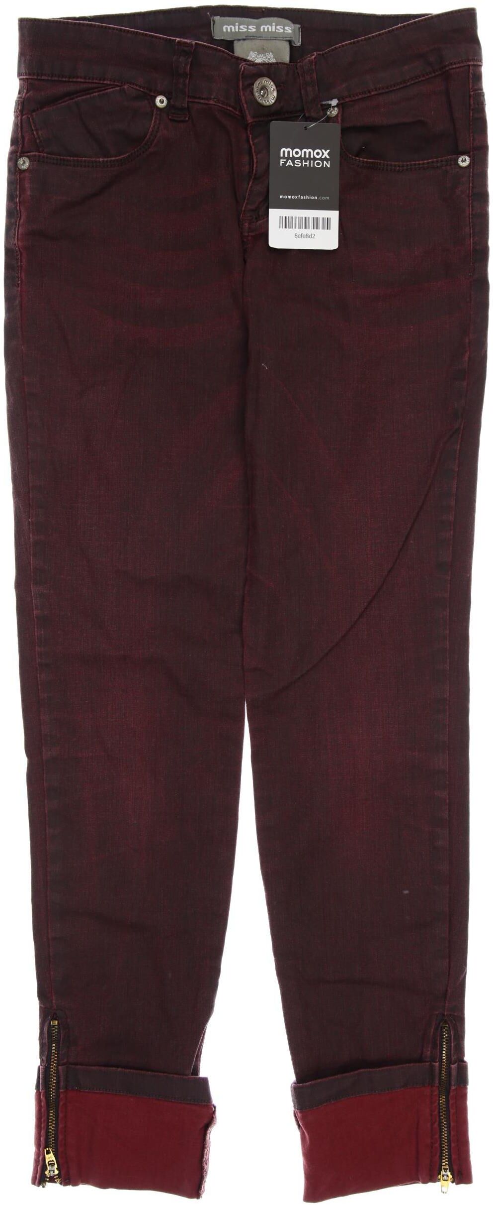 miss miss Damen Stoffhose, Bordeaux, Gr. EU 34 (IT 40), Baumwolle / Elasthan - Second Hand