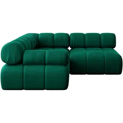 ECKSOFA modulares Sofa Mende-L1 - 190x190x70 cm Dunkelgrün Velours