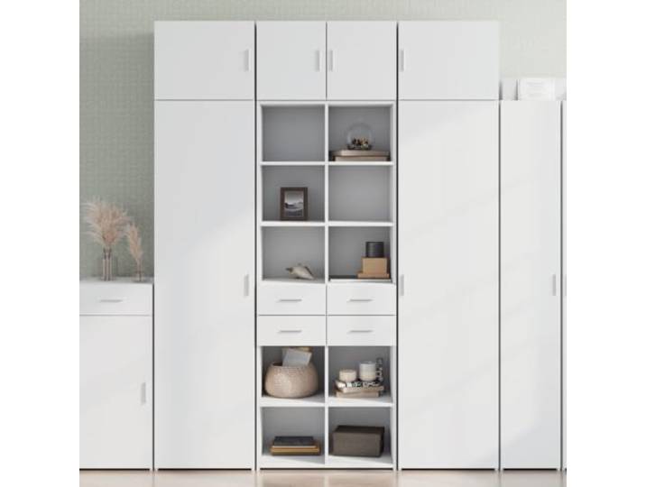 Jkghdrt Highboard Weiß 70x42,5x185 cm Holzwerkstoff Schrank Stauraum Stilvolles Highboard, Holzwerkstoff, viel Stauraum, feuchtigkeitsbeständig, zeitloses Design