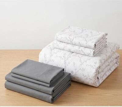 Say Yes Bedding Ivy Gray Floral 7 PCS Natural Cotton Comforter Set