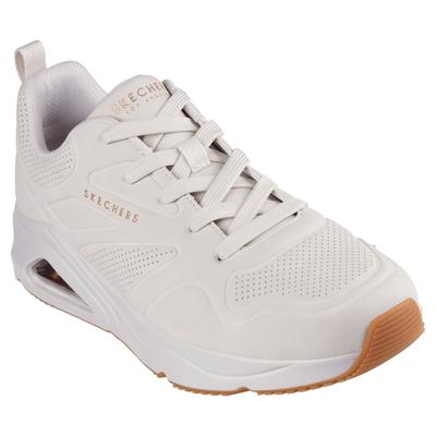 Sneaker SKECHERS "TRES-AIR UNO", Herren, Gr. 46, weiß (sanftes weiß), Lederimitat, Schuhe Sneaker, Freizeitschuh, Halbschuh, Schnürschuh mit Skech-Air-Luftpolsterung