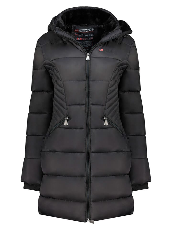 Geographical Norway Wintermantel "Bee" in Schwarz - XL