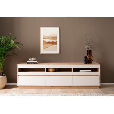 Lowboard HOME AFFAIRE "Sonora, moderner TV-Unterschrank, Kommode in Eiche Artisan, TV-Schrank", beige (kaschmir, eiche artisan), B:202cm H:60cm T:45cm, Sideboards, Lowboard, filigrane Rahmenoptik, ausreichend Stauraum, vielseitig einsetzbar, Topseller