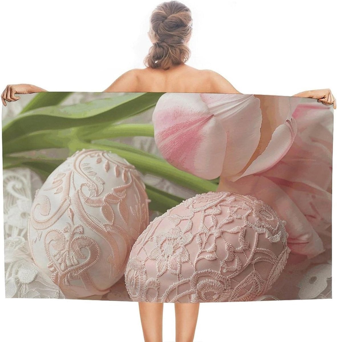 Wit Strandlaken - Sneldrogende Badhanddoek - 130 x 70 cm