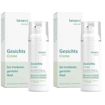 Benevi neutral Gesichts-Creme 2x 2x50 ml Creme