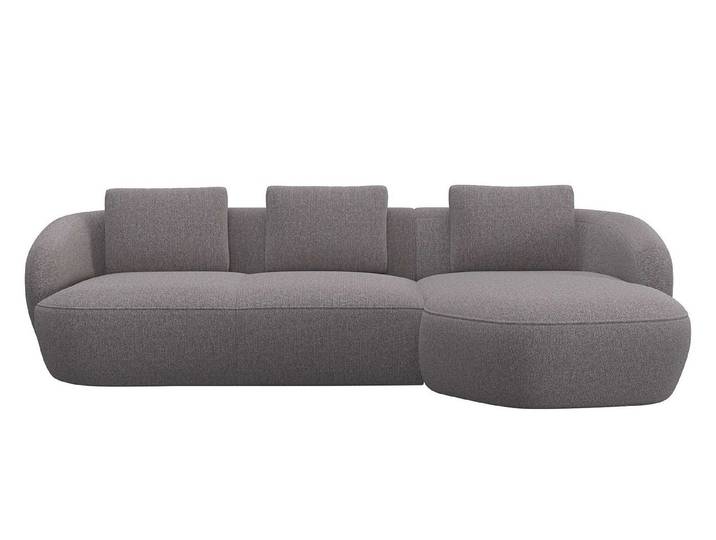 FLEXLUX Wohnlandschaft Torino, rund, L-Form, Sofa-Ecke mit Recamiere, Longchair-Sofa, Modernes, organisches Sofa-Design, Kaltschaum, Wellenunterfederung