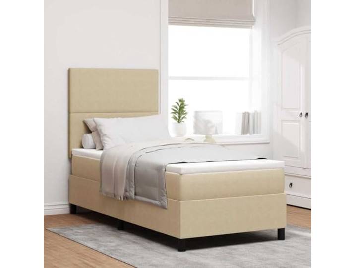 YUTAASU Boxspringbett Hellgrau Weiß 80x200 cm Cord Verstellbares Kopfteil, Taschenfedermatratze, Holzwerkstoffrahmen, mittlere Festigkeit
