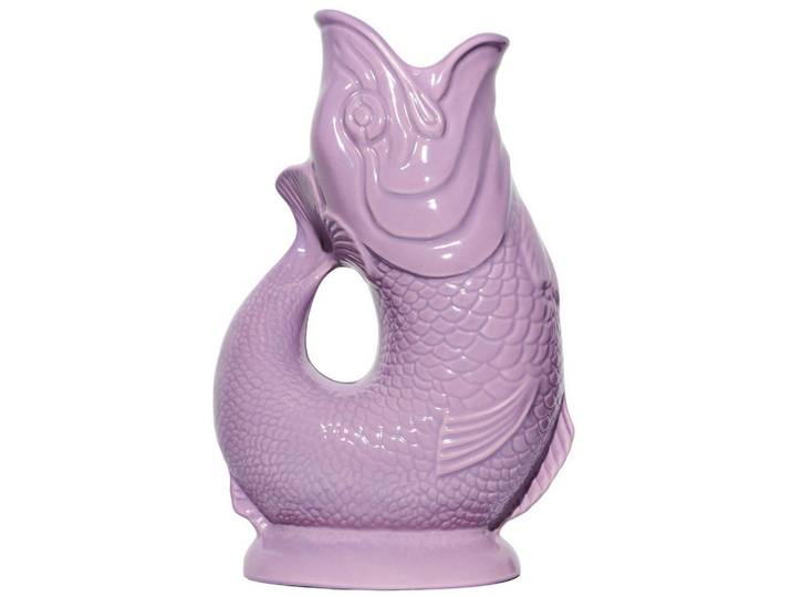 Gluckigluck Karaffe mit „Gluck-Gluck“-Geräusch 27,5/17/9,5 cm, Flieder, Keramik, Tiere, 1.2 L, Organisch, handgemacht, Geschirr, Kannen & Karaffen, Wasserkaraffen & Krüge