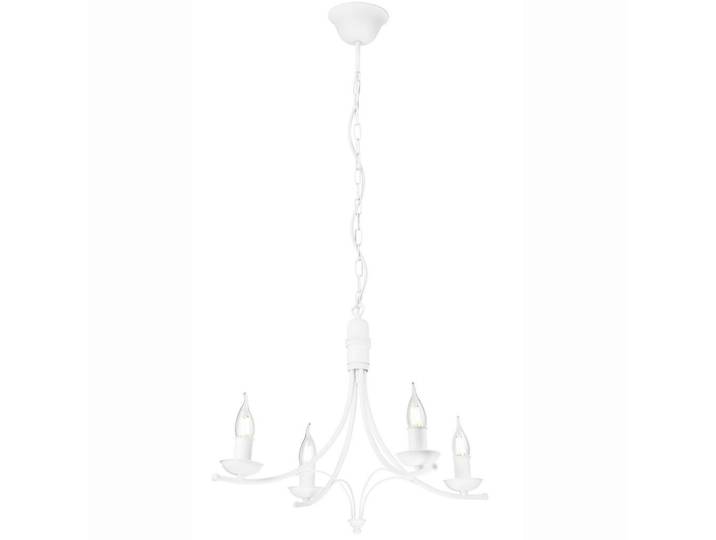 Kronleuchter Lucy, Weiß Hochglanz, Metall, 100 cm, Made in Europe, Europäischer Sicherheitsstandard, beliebig kürzbar, Lampen & Leuchten, Innenbeleuchtung, Hängeleuchten, Kronleuchter