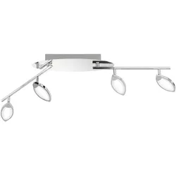 Deckenlampe LED Küche Modern LED Deckenleuchte 4 Flammig Deckenstrahler Wohnzimmer schwenkbar, dimmbar, 4x 5W 330Lm warmweiß, LxBxH 87,5x9x13 cm, Wofi 9482.04.01.6000