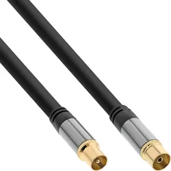 INLINE Premium Antennenkabel, 4x geschirmt, >110dB, schwarz, 10m