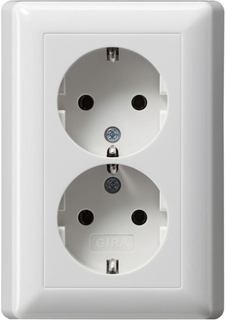 Gira Prise double Schuko avec obturateur de sécurité rws-gl 078003 (078003)