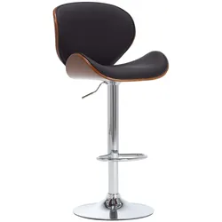 Décoshop26 - Barhocker x1 Hochstuhl im Retro-Design aus schwarzem PVC gebogenem Holz und Metall DEC029513 DEC029513