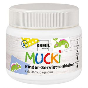 Kreul Spezialkleber Mucki, Kinder-Serviettenkleber, wasserlöslich, 150ml