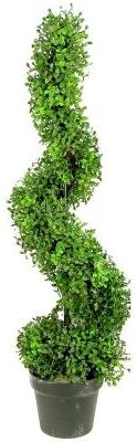 Admired by Nature 3-foot Faux Boxwood Leaves Spiral Topiary Plant Tree in Plastic Pot - GTR4633-NATURAL
