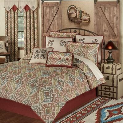Touch of Class Bandera Comforter Set Multi Warm, King, Multi Warm