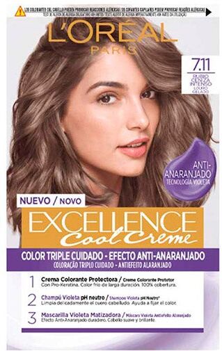 Tinte Excellence Cool Creme 7.11-Rubio Ceniza In